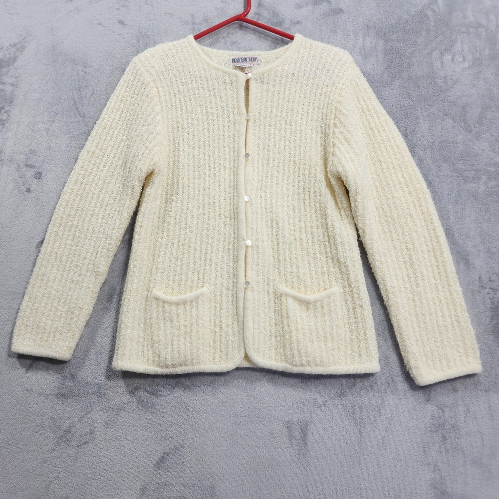 Vintage Lindsey Blake Petites Cardigan Sweater Women S White Pockets Cottagecore